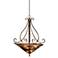 Franklin Iron Works Amber Scroll 24 3/4" Artisan Glass Pendant Light
