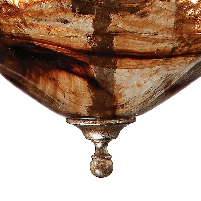Image 5 Franklin Iron Works Amber Scroll 24 3/4" Artisan Glass Pendant Light more views