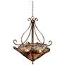 6_Franklin Iron Works Amber Scroll 24 3/4" Artisan Glass Pendant Light more views