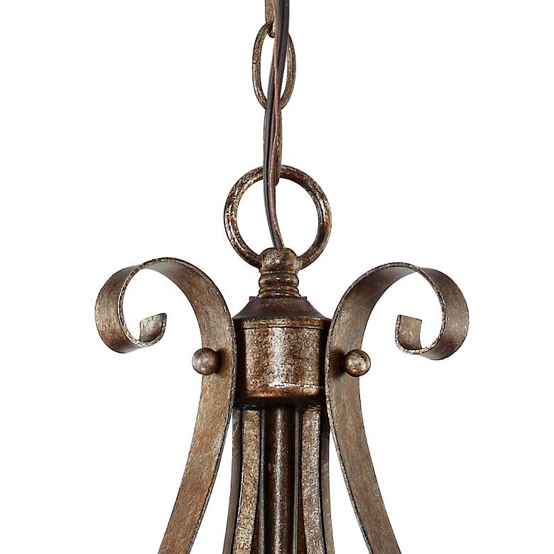 Image 4 Franklin Iron Works Amber Scroll 24 3/4" Wide Pendant Light more views