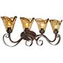 Franklin Iron Works Amber Scroll 29 1/2" Glass and Bronze Bath Light in scene