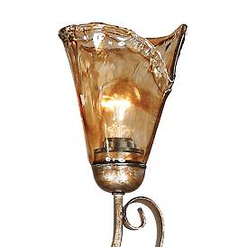Image3 of Franklin Iron Works Amber Scroll 35 1/2" Wide Art Glass Chandelier more views