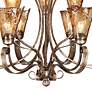 Thumbnail4 of Franklin Iron Works Amber Scroll 35 1/2" Wide Art Glass Chandelier more views