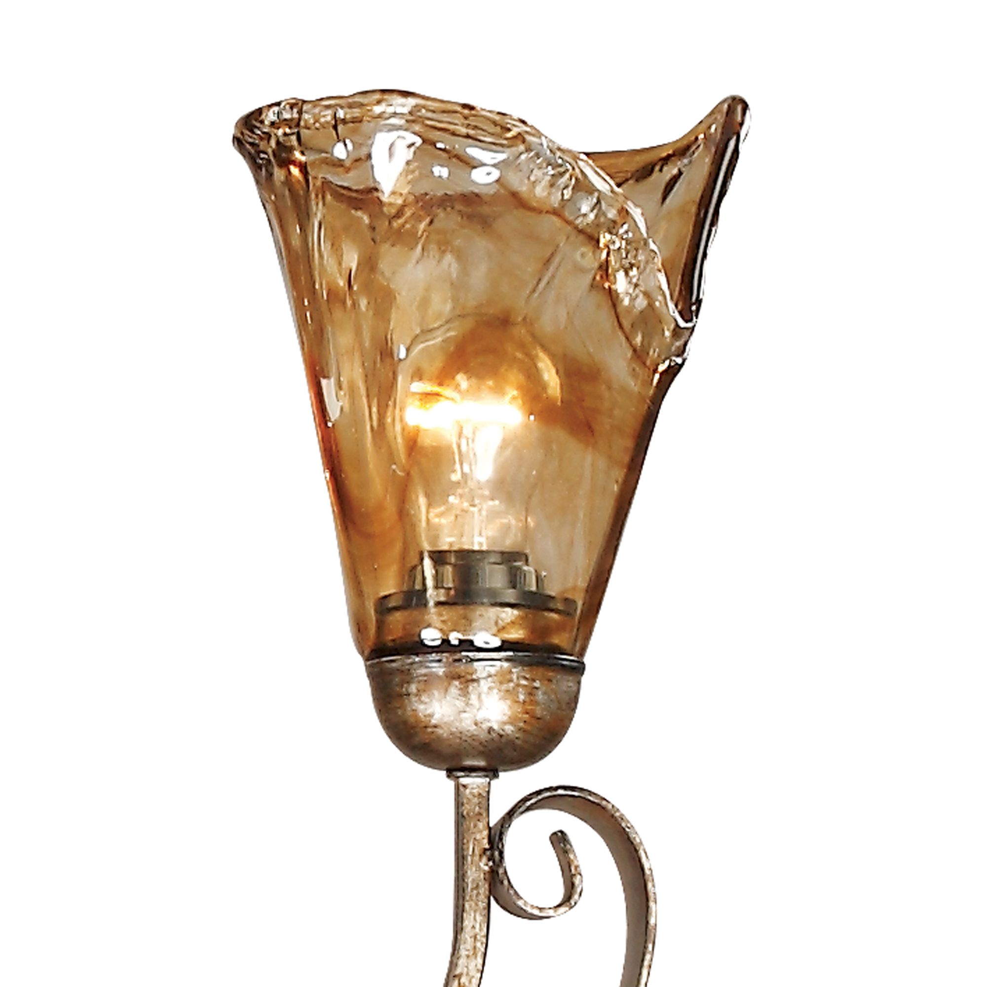 Image 6 Franklin Iron Works Amber Scroll 35 1/2" Wide Art Glass Chandelier more views