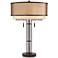 Franklin Iron Works Andes Bronze Industrial Table Lamp with Double Shade