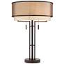 Watch A Video About the Franklin Iron Works Andes Bronze Industrial Table Lamp with Double Shade