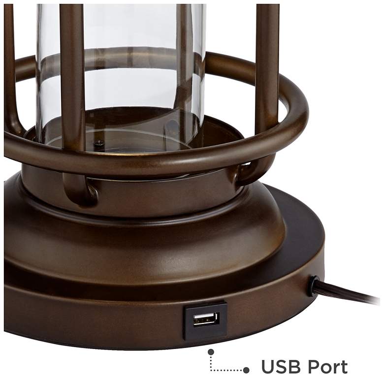 Image 6 Franklin Iron Works Andreas 26" Lantern Night Light USB Lamps Set of 2 more views