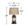 Franklin Iron Works Andreas 26" Lantern Night Light USB Lamps Set of 2