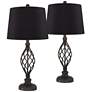 Franklin Iron Works Annie 28" Black Scroll Table Lamps Set of 2