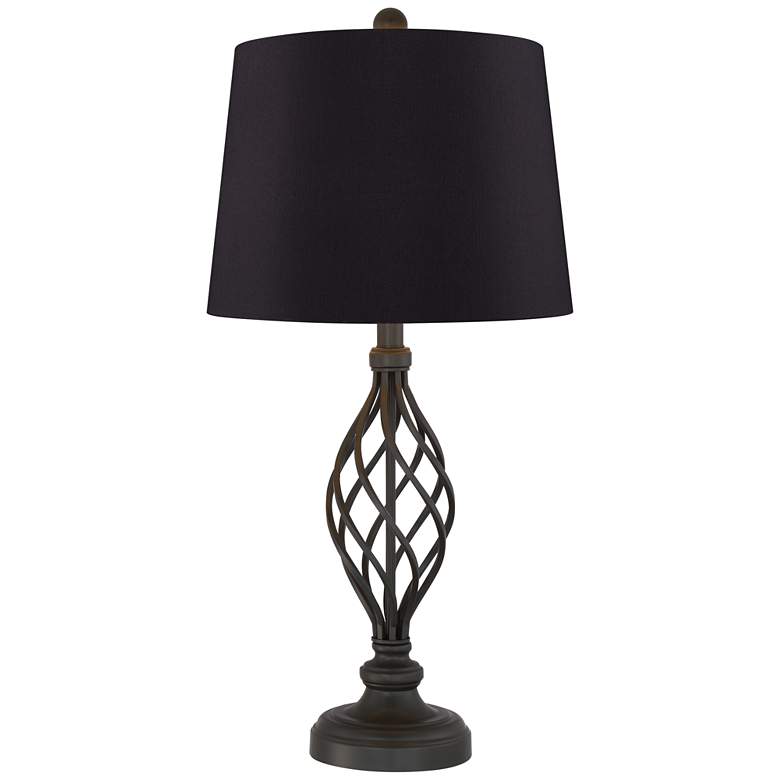 Image 4 Franklin Iron Works Annie 28" Black Scroll Table Lamps Set of 2 more views
