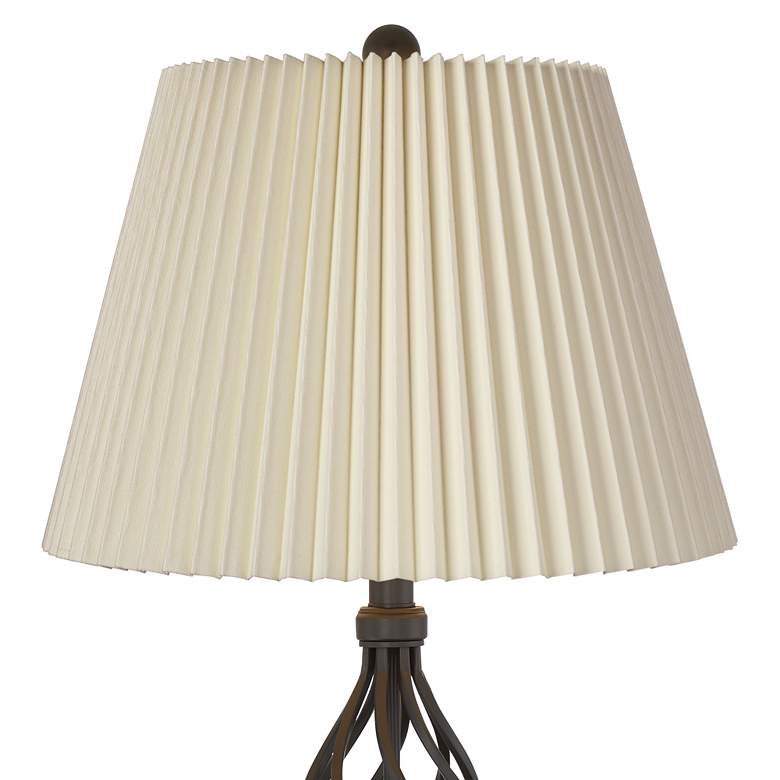 Image 2 Franklin Iron Works Annie 28" Bronze Lamps with Ivory Shades Set of 2 more views
