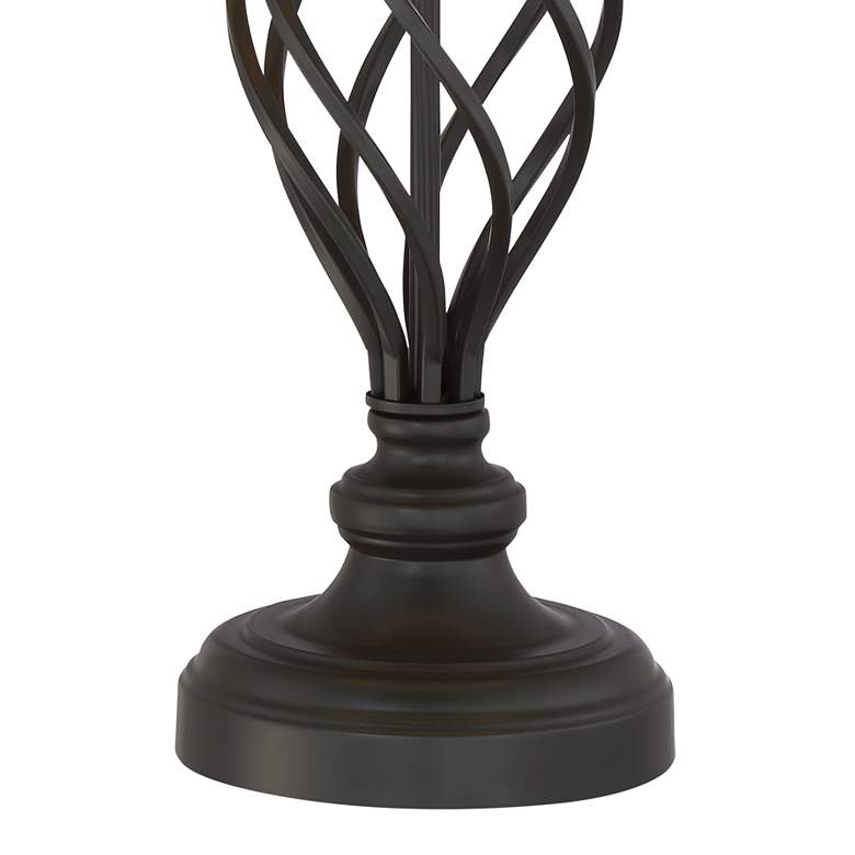 Image 3 Franklin Iron Works Annie 28" Bronze Lamps with Ivory Shades Set of 2 more views