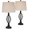 Franklin Iron Works Annie 28" Open Scroll Iron Bronze Lamps Set of 2