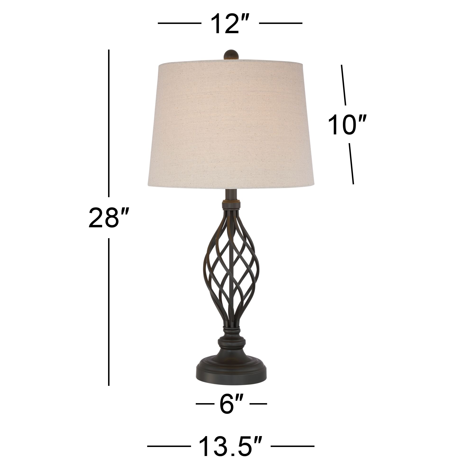 Annie Iron Scroll Table Lamps Set of 2