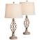 Franklin Iron Works Annie 28" Sand Iron Scroll Table Lamps Set of 2