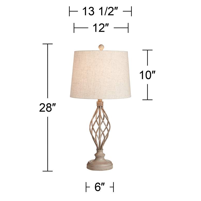 Image 7 Franklin Iron Works Annie 28" Sand Iron Scroll Table Lamps Set of 2 more views