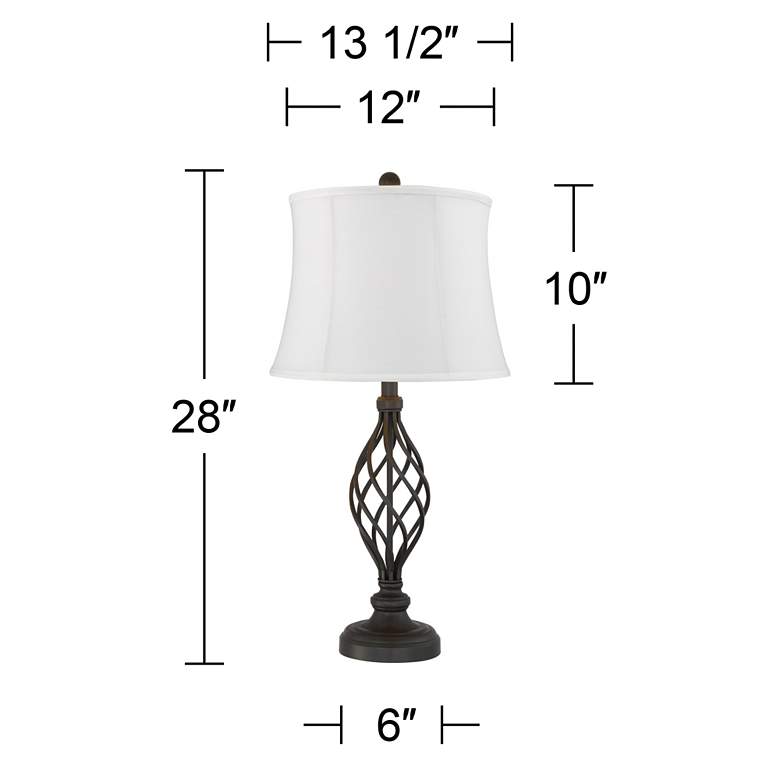 Image 5 Franklin Iron Works Annie 28" White and Iron Scroll Lamps Set of 2 more views
