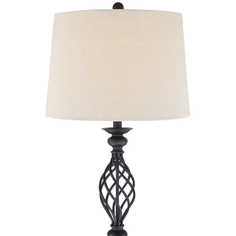 Image 3 Franklin Iron Works Annie 63" High Bronze Iron Scroll Floor Lamp more views