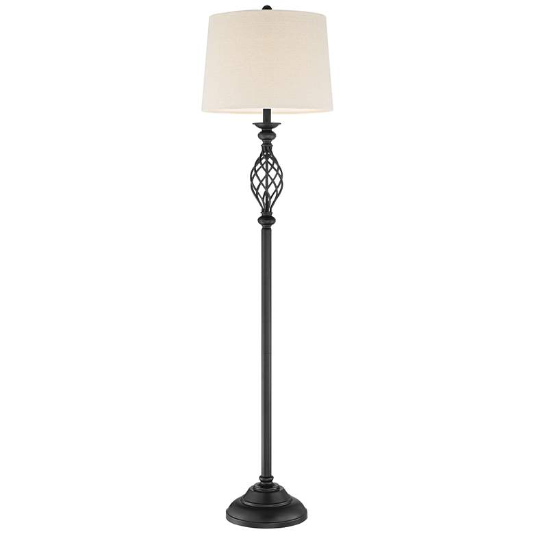 Image 7 Franklin Iron Works Annie 63 inch High Bronze Iron Scroll Floor Lamp more views