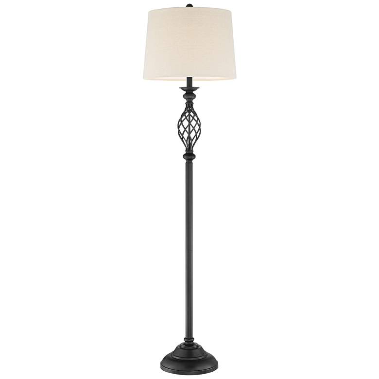 Image 7 Franklin Iron Works Annie 63" High Bronze Iron Scroll Floor Lamp more views