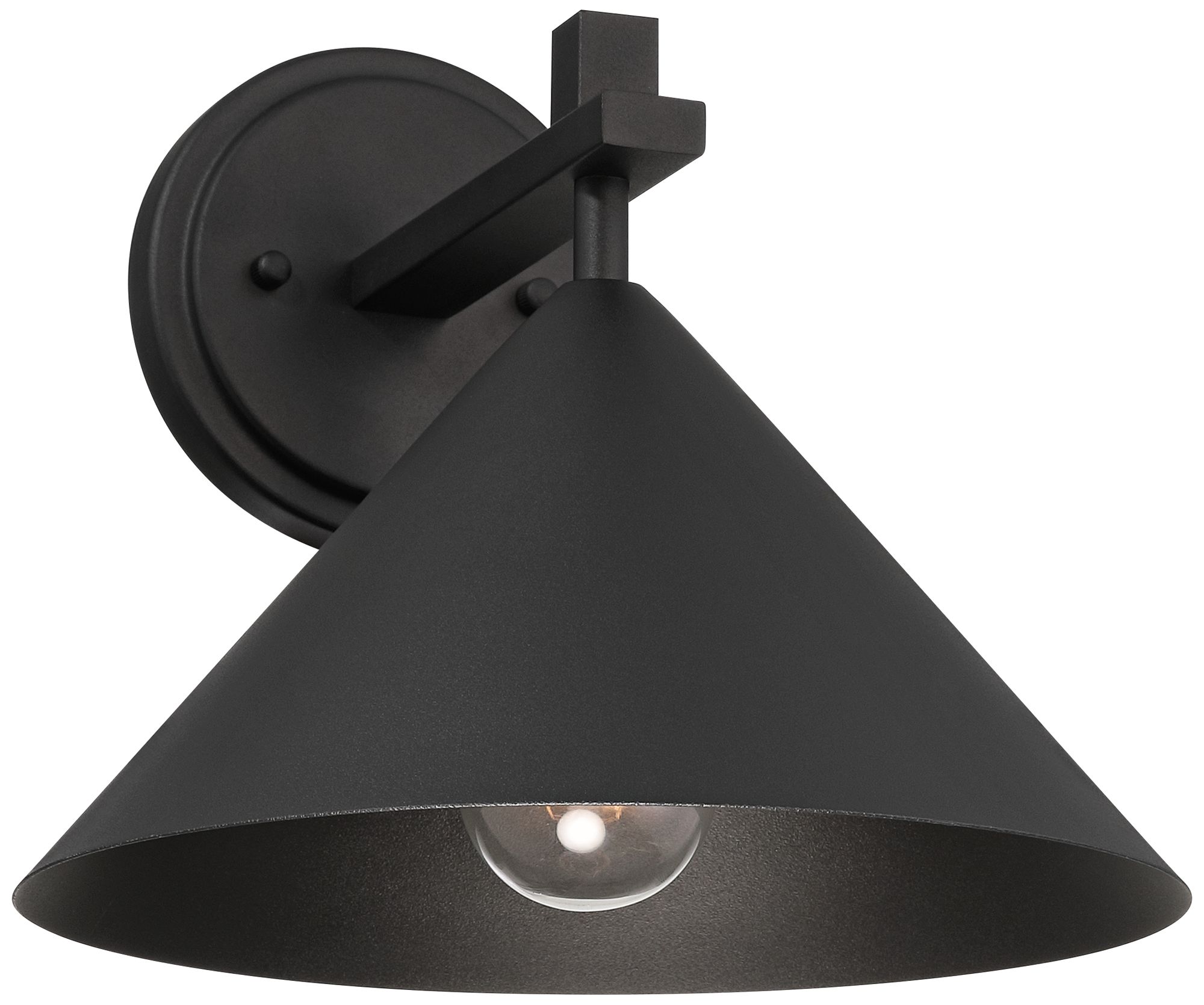 Image 3 Franklin Iron Works Apex 9 3/4" High Textured Black Outdoor Wall Light