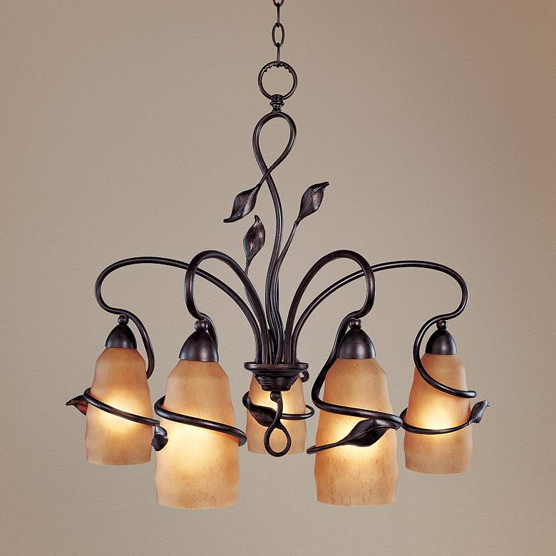 Image 1 Franklin Iron Works™ Arbor Vine Five Light Chandelier