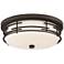 Franklin Iron Works Arden 14" Bronze and White Glass Ceiling Light