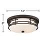 Franklin Iron Works Arden 14" Bronze and White Glass Ceiling Light