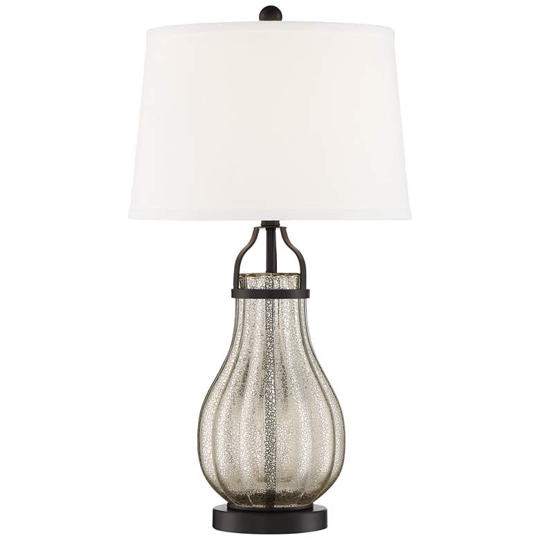 Image 2 Franklin Iron Works Arian 27 1/2" Bronze and Mercury Glass Table Lamp