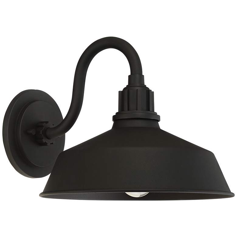 Image 6 Franklin Iron Works Arnett 10 1/2" Black Outdoor Barn Lights Set of 2 more views
