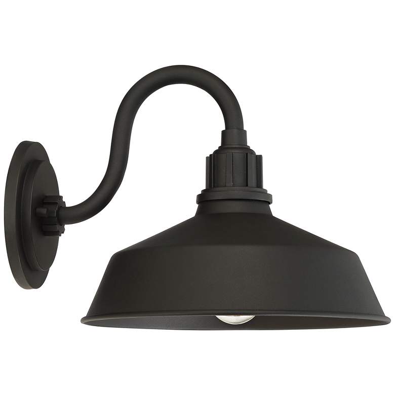 Image 7 Franklin Iron Works Arnett 10 1/2" Black Outdoor Barn Lights Set of 2 more views