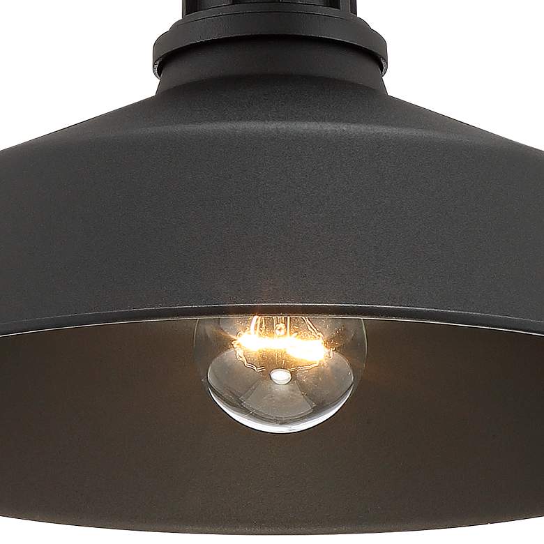 Image 4 Franklin Iron Works Arnett 12" Wide Textured Black Barn Ceiling Light more views
