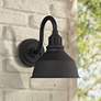 Franklin Iron Works Arnett 8" Wide Black Outdoor Wall Light Set of 2