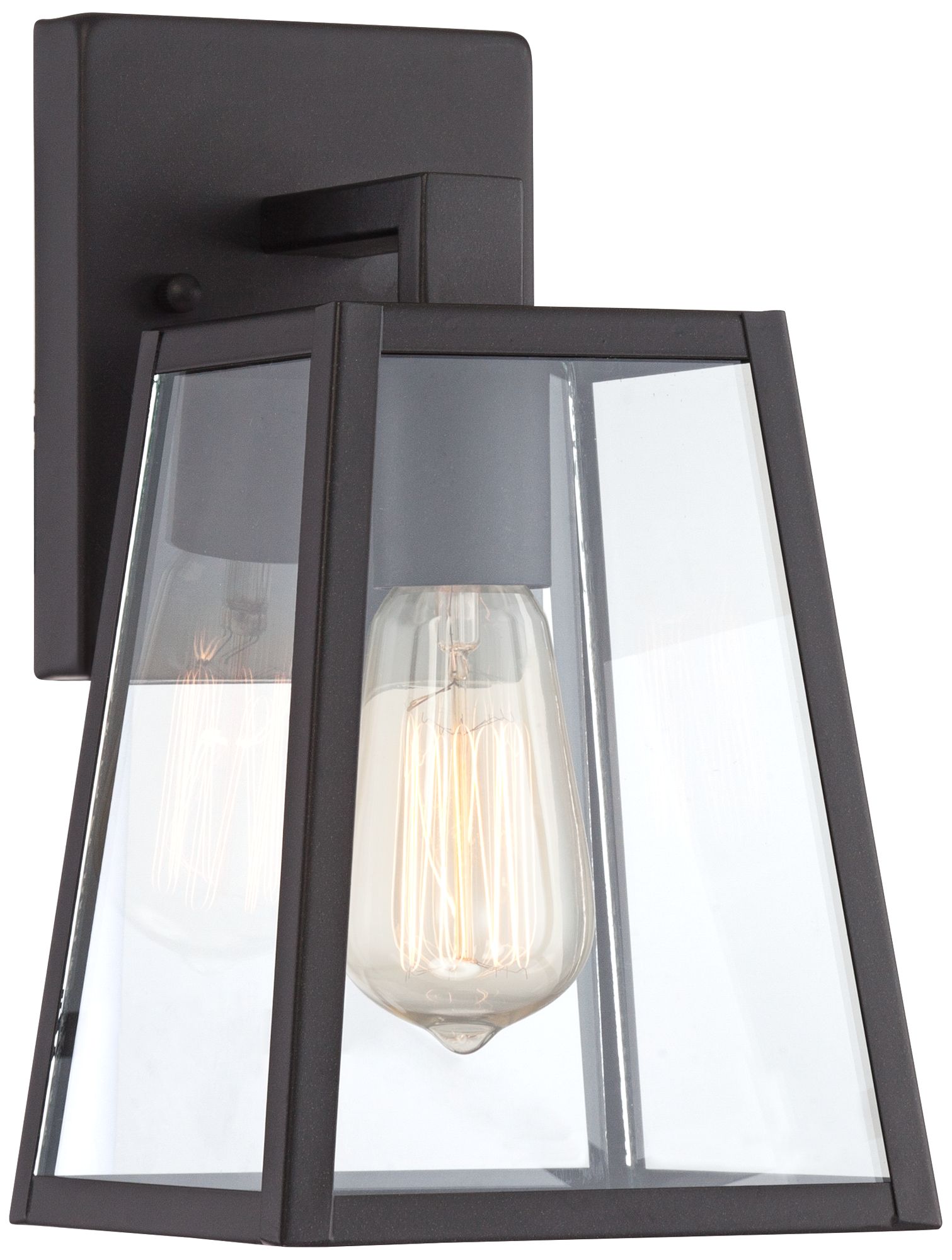 Franklin Iron Works Arrington 10 3/4" Black/Clear Glass Outdoor Light