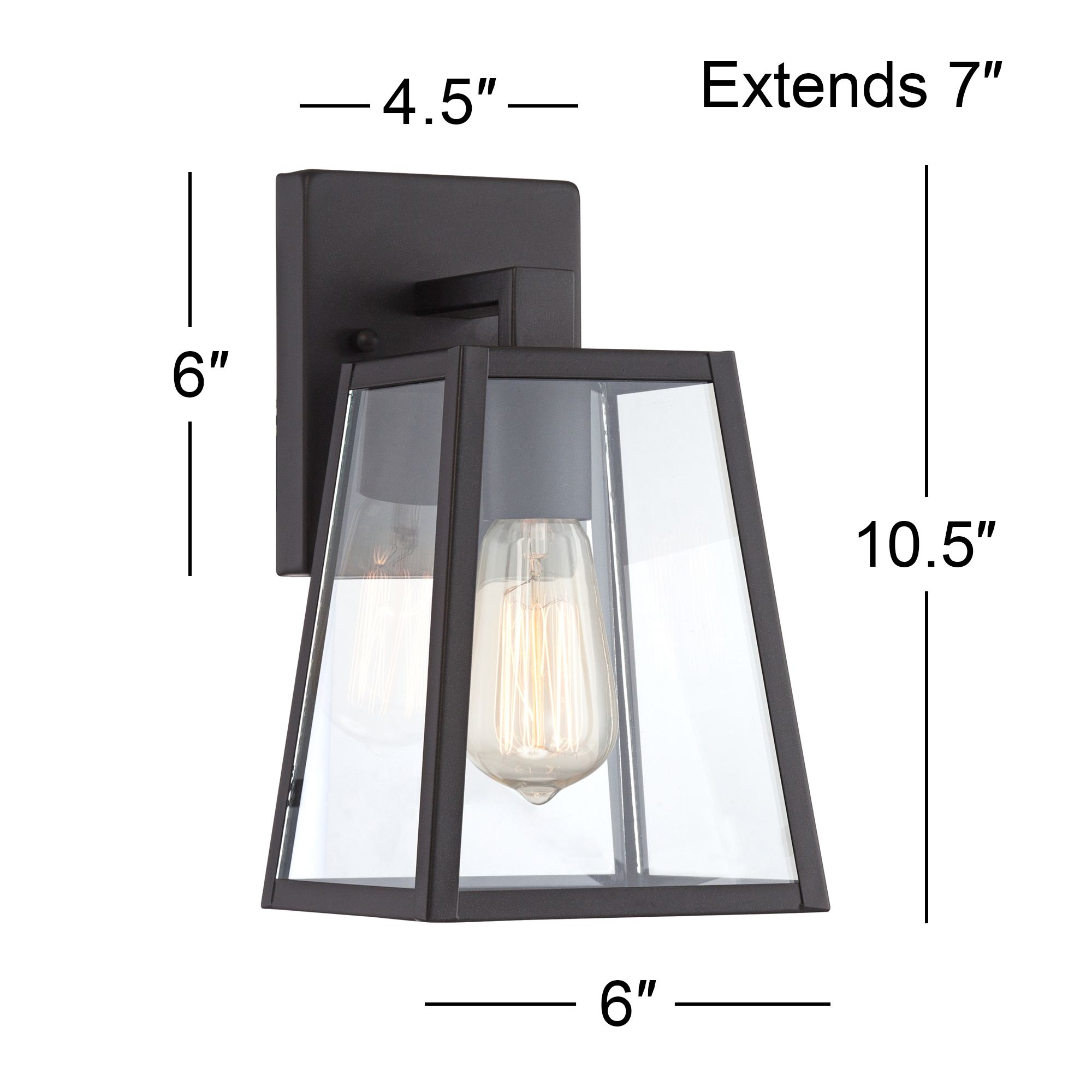 Image 6 Franklin Iron Works Arrington 10 3/4" Black/Clear Glass Outdoor Light more views