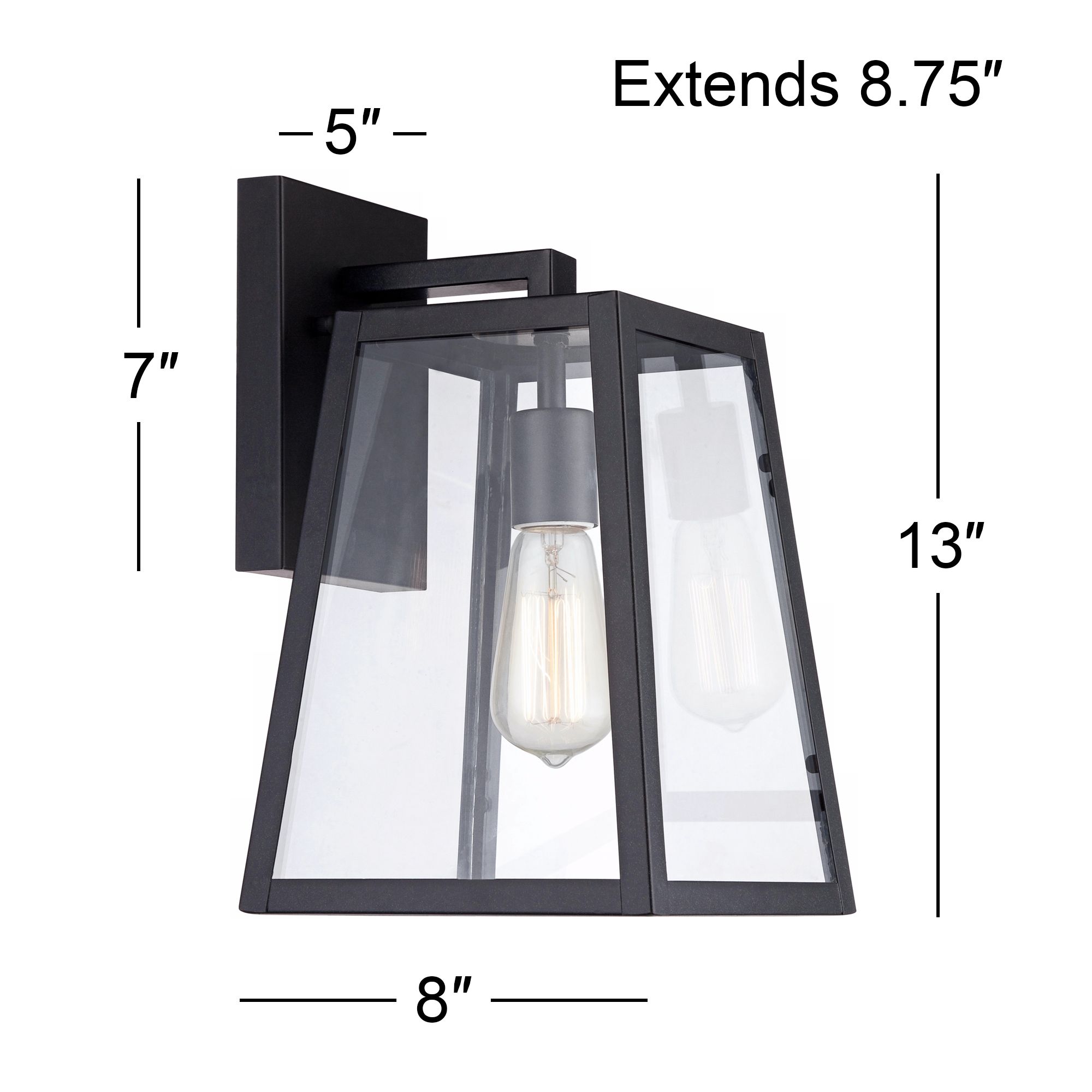 Franklin Iron Works Arrington 13"H Mystic Black Wall Lights Set of 2