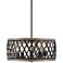 Franklin Iron Works Aruba 20" Woodgrain Bronze 5-Light Drum Pendant