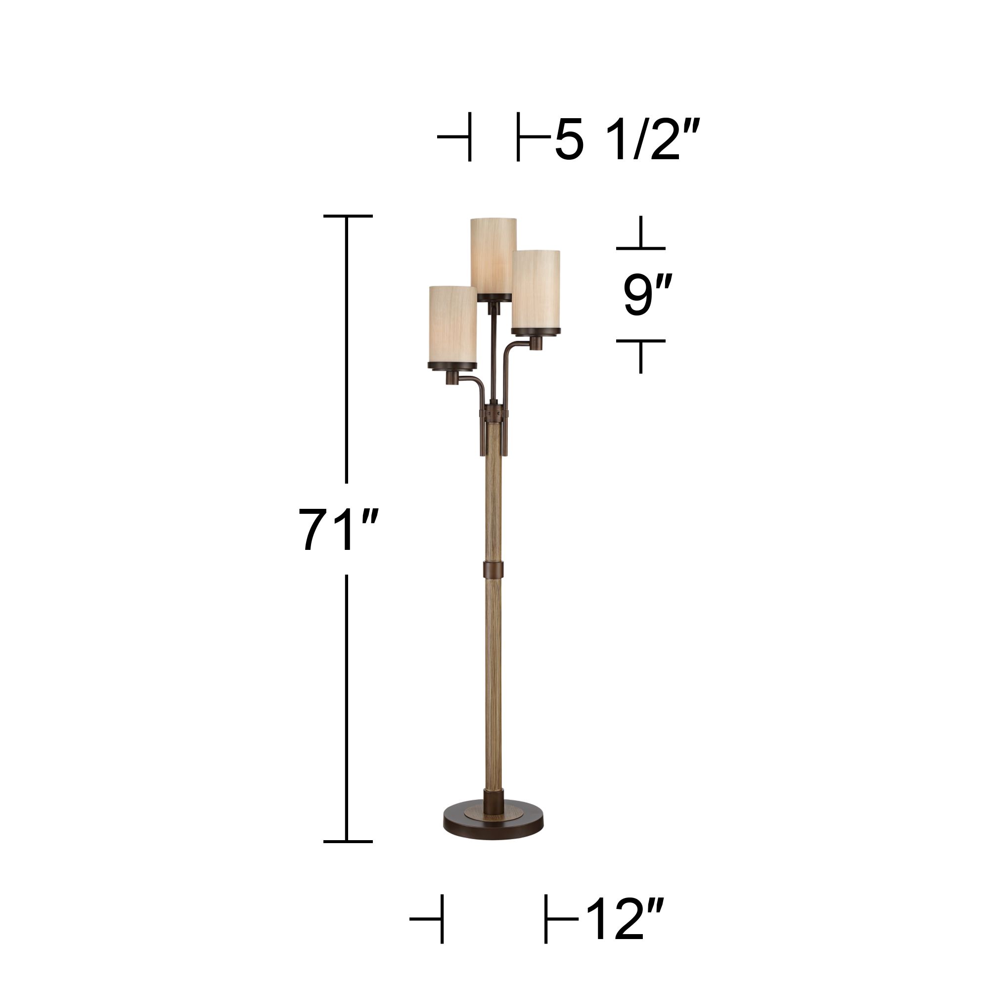 Watch a Video Astoria Faux Wood and Bronze 3 Light Tree Floor LampAstoria Faux Wood and Bronze 3 Light Tree Floor Lamp