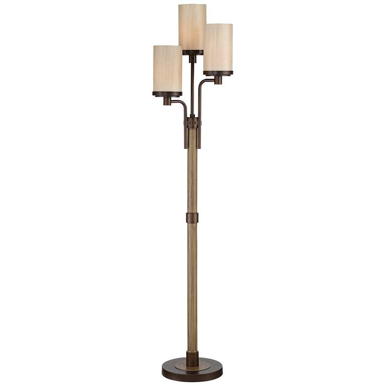 Image 3 Franklin Iron Works Astoria Faux Wood 71" High 3-Light Tree Floor Lamp