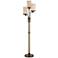 Franklin Iron Works Astoria Faux Wood and Bronze 3-Light Tree Floor Lamp