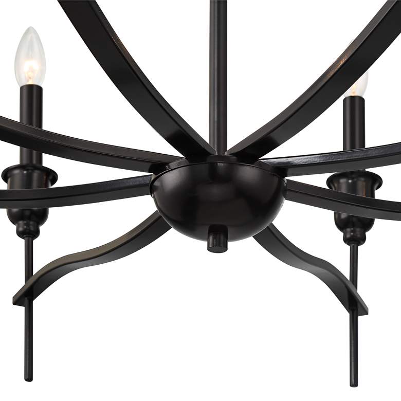 Image 4 Franklin Iron Works Austin 36" Black 8-Light Candelabra Chandelier more views