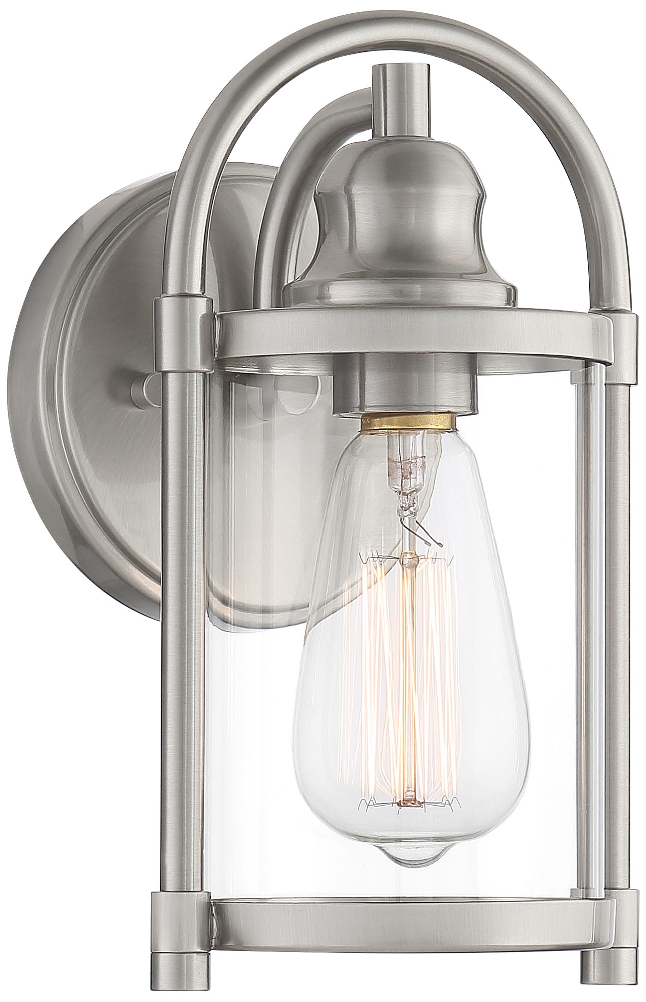 Franklin Iron Works Avani 10 1/4" Brushed Nickel Outdoor Wall Light