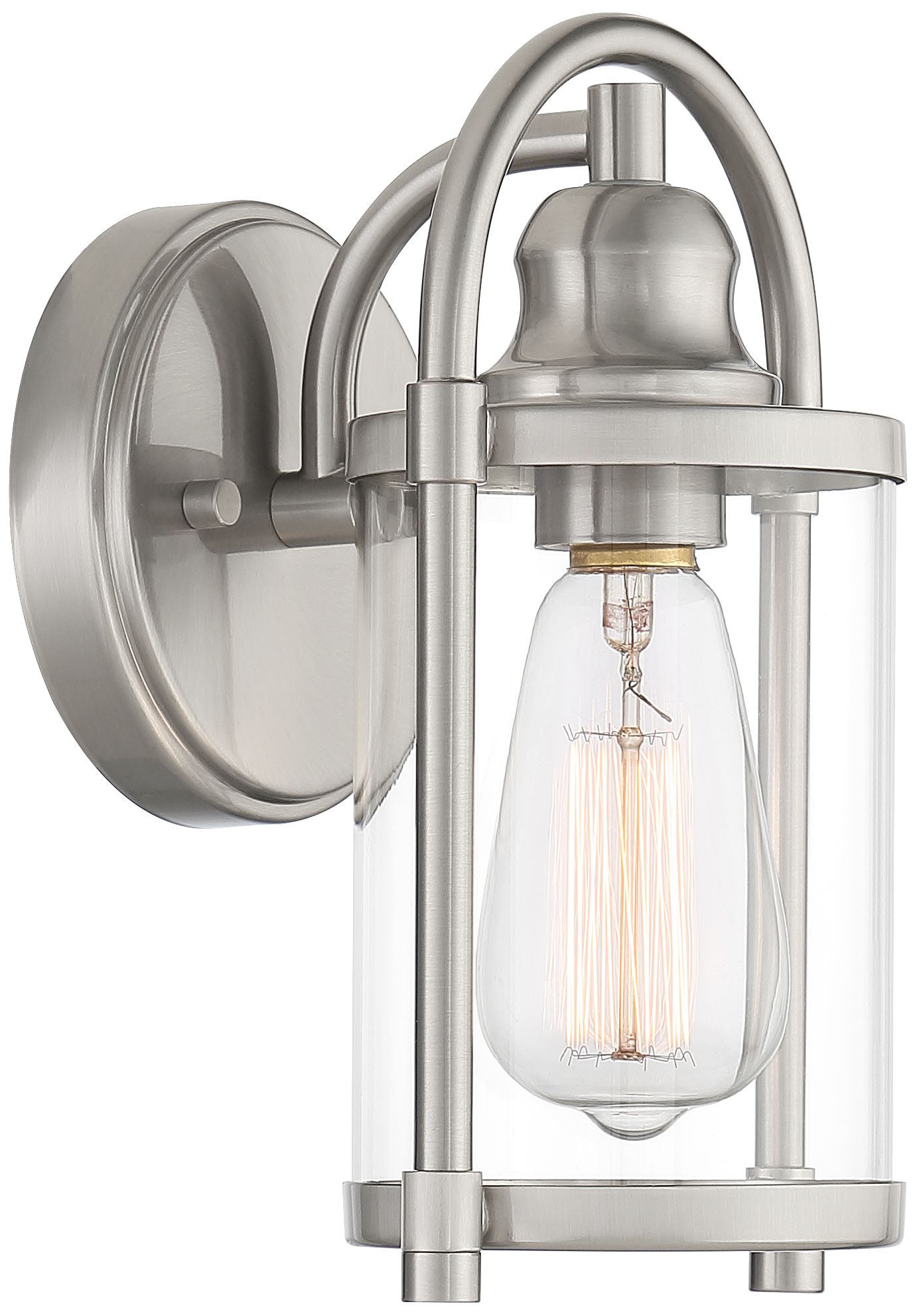 Image 6 Franklin Iron Works Avani 10 1/4" Brushed Nickel Outdoor Wall Light more views