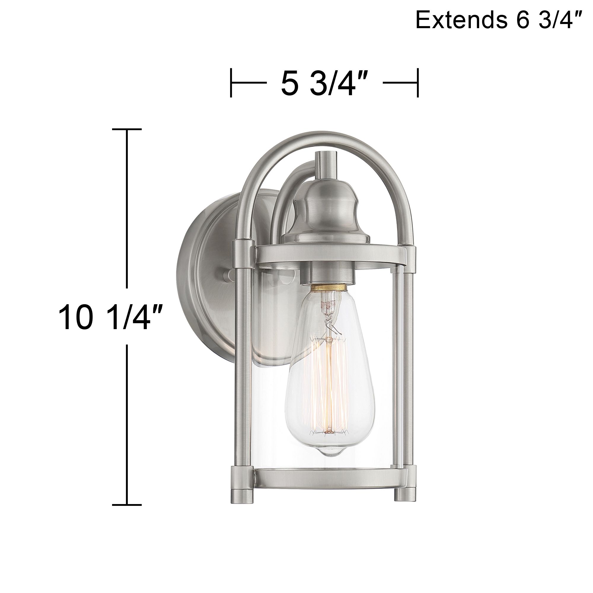 Franklin Iron Works Avani 10 1/4" Brushed Nickel Outdoor Wall Light