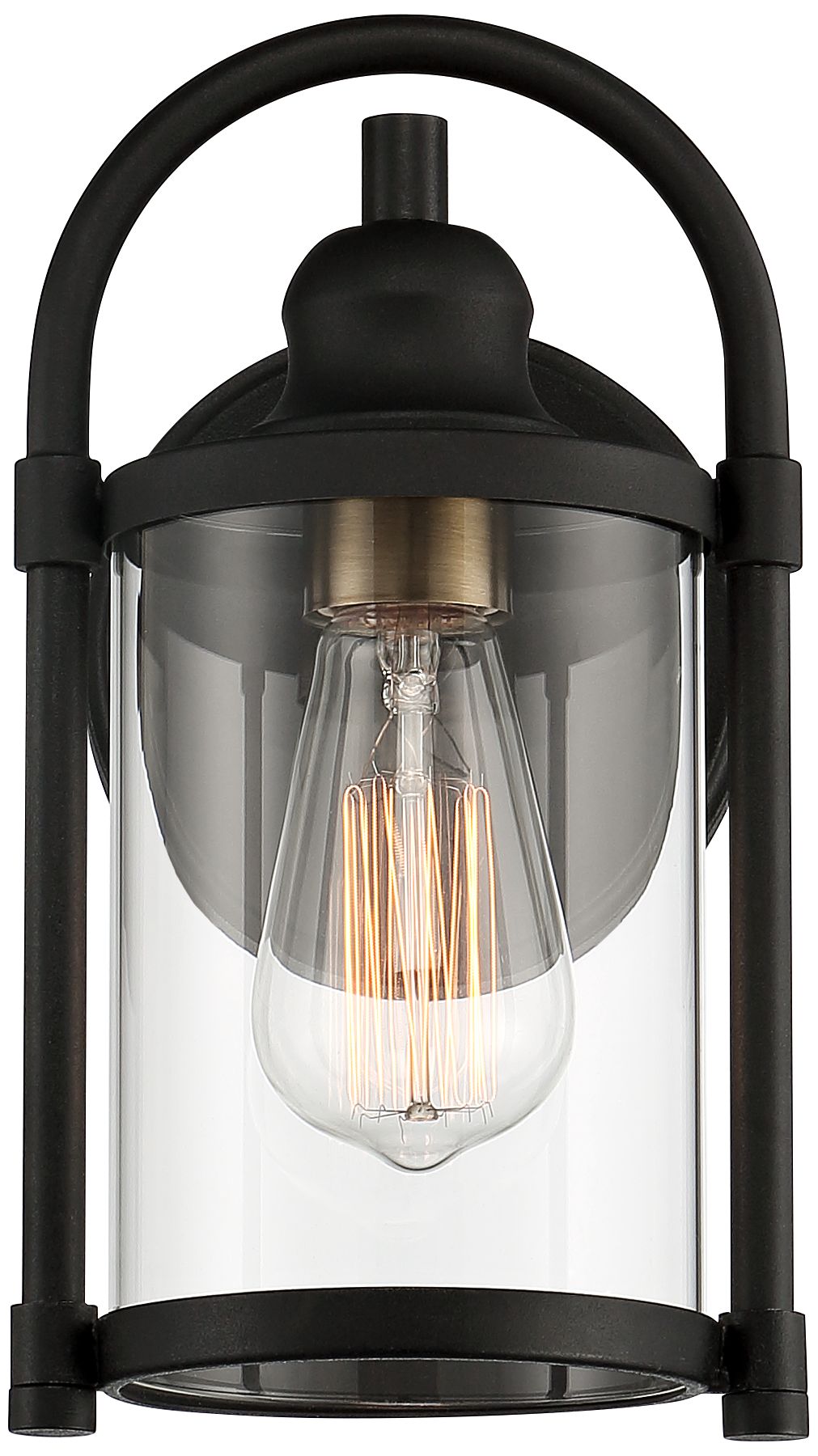 Image 4 Franklin Iron Works Avani 10 1/4"H Black and Brass Outdoor Wall Light more views