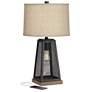 Franklin Iron Works Barris 26 3/4" USB Table Lamp with LED Night Light in scene