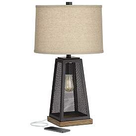 Image3 of Franklin Iron Works Barris 26 3/4" USB Table Lamp with LED Night Light