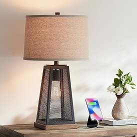 Image2 of Franklin Iron Works Barris 26 3/4" USB Table Lamp with LED Night Light