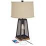Franklin Iron Works Barris 26 3/4" USB Table Lamp with LED Night Light in scene