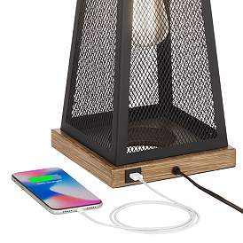 Image5 of Franklin Iron Works Barris 26 3/4" USB Table Lamp with LED Night Light more views